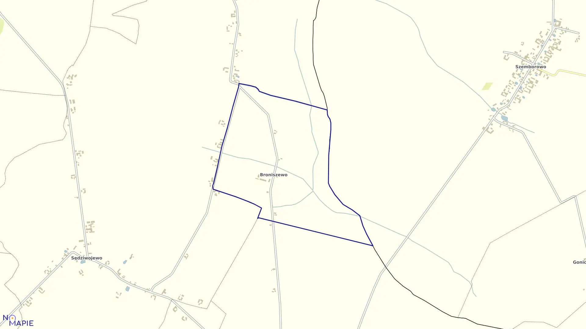 Mapa obrębu BRONISZEWO w gminie Września